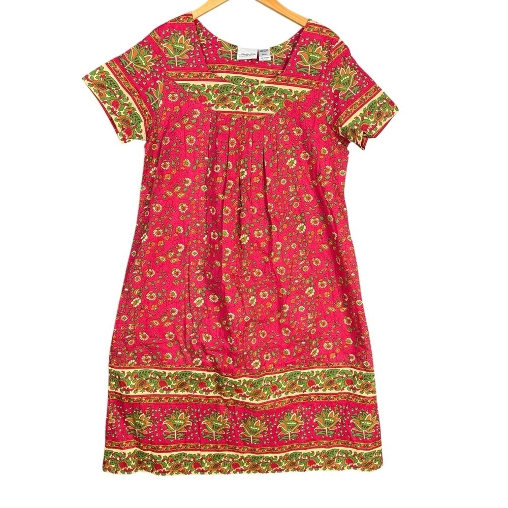 Vermont Country Store Knee Length Floral Cotton Muumuu Dress Women’s Sz S (NWOT)
